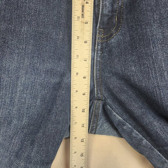 Ellen Tracy Denim The Straight Womens Jeans Size 10 Mid Rise Hemmed Dark Wash - Picture 4 of 9